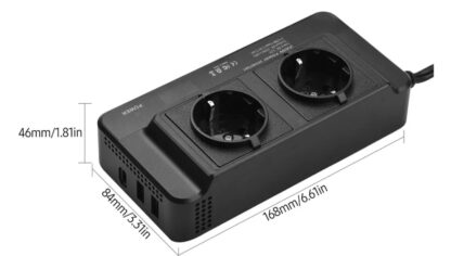 Convertidor DC-AC 12V-220V 200W + 2xUSB + Type C, Switch - Imagen 4
