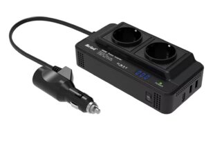 Convertidor DC-AC 12V-220V 200W + 2xUSB + Type C, Switch