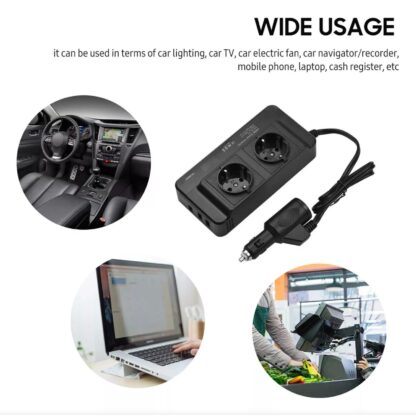 Convertidor DC-AC 12V-220V 200W + 2xUSB + Type C, Switch - Imagen 8