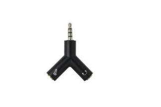 Distribuidor jack macho 3'5 mm 4p a doble hembra 3,5mm estéreo+mono