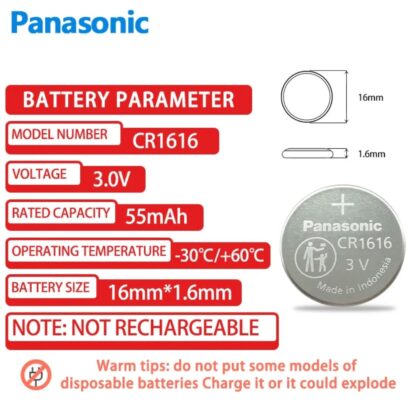 Pila de Litio Botón CR1616 3V – Panasonic (Blister 5 uds) - Imagen 4