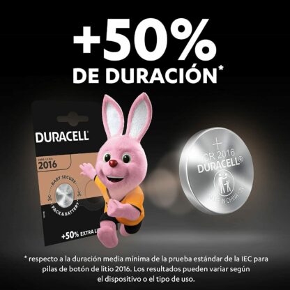 Pila Litio Botón CR2016 3V/75mAh DURACELL, 07-2030 (10 Unidades en 5 blister) - Imagen 3