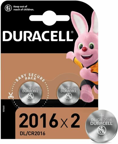 Pila Litio Botón CR2016 3V/75mAh DURACELL, 07-2030 (10 Unidades en 5 blister)