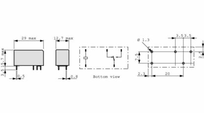 RELE 24Vdc 12A/250Vac 1cto SPDT 2+3 Pin, Paso 3,5mm, OMRON G2RL-1-24VDC - Imagen 2