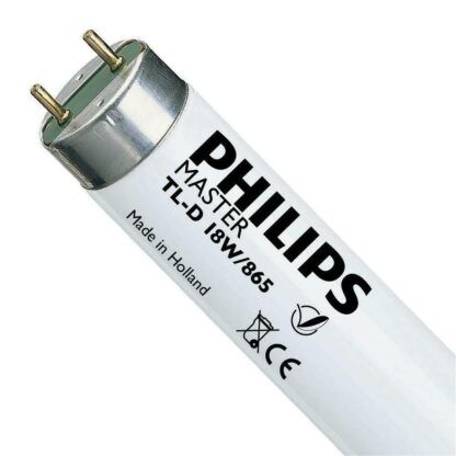 Tubo fluorescente Philips 18W, T8 590mm G13, 865 6500K