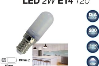 Bombilla Led E14 230V 2W Luz Día Ø19x61mm