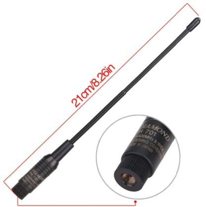 Antena Doble Banda VHF+UHF, Diamond RH701 Original, SMA Macho - Imagen 3