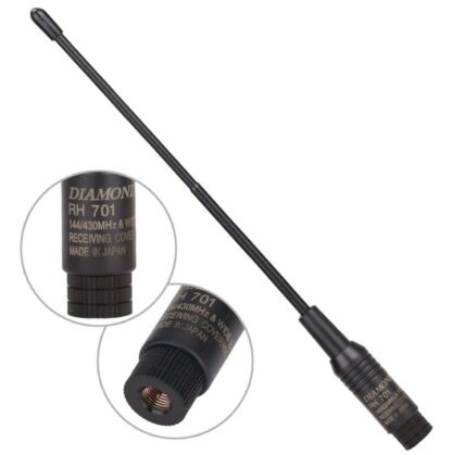 Antena Doble Banda VHF+UHF, Diamond RH701 Original, SMA Macho