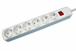 Base múltiple con interruptor de 6 tomas, de policarbonato