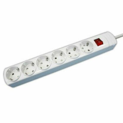 Base múltiple con interruptor de 6 tomas, de policarbonato