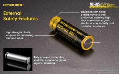 Batería Recargable 14500 NITECORE NL1485 3,7V/850mAh - Imagen 3