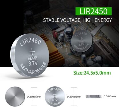 Bateria Recargable Litio 3,7V 120mAh LIR2450 EEMB - Imagen 4