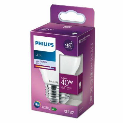 Bombilla Esférica E27 Led PHILIPS 4,3W, 360º, 840, 4000K - Imagen 3