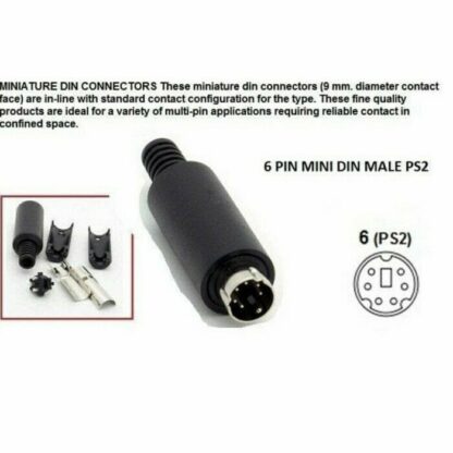 CONECTOR Mini-DIN MACHO 6p (3 Unidades) - Imagen 3