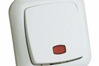 Conmutador de empotrar con luz, color blanco