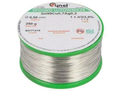 ESTAÑO Sn99/Ag0,3/Cu0,7 SAC0307 Ø0,5mm 250gr, 216 - 227ºC