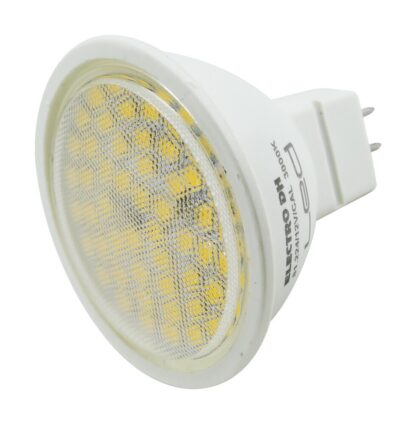 Pack 2 Bombillas de 60 Led, 12V AC/DC, MR16, Luz Cálida 3000K
