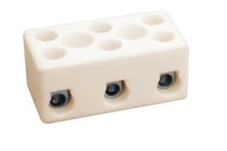 Regletas cerámica 3 polos 3mm², 16A/250V