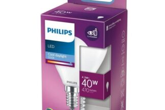 Bombilla Philips E14 LED 865, 6500K 4,3W 470Lm 360º A++
