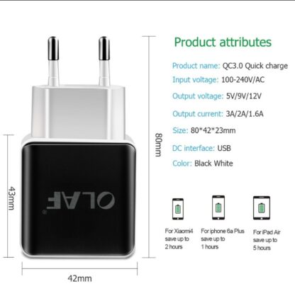 Cargador alimentador Quick Charge 3.0 salida 5V/3A, 9V/2A, 12V/1,6A - Imagen 3