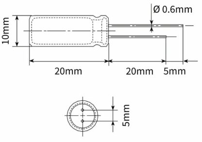 Condensador Electrolítico 1000uF/25V 105º Ø10x20mm (25 Unidades) - Imagen 4