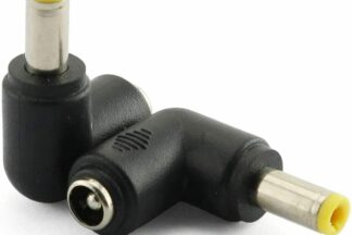 Conector Adaptador Acodado 90º Macho/Hembra 5,5 x 2,1/2,5mm