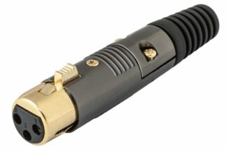 Conector CANON XLR-3 Hembra Aérea Negro Dorado