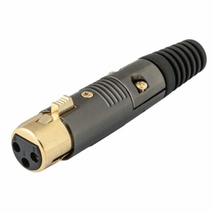 Conector CANON XLR-3 Hembra Aérea Negro Dorado
