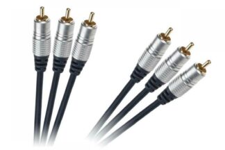 Conexión audio Estéreo + Vídeo Profesional HI-TECH de 3 RCA Macho a 3 RCA (5 m)
