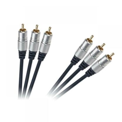 Conexión audio Estéreo + Vídeo Profesional HI-TECH de 3 RCA Macho a 3 RCA (5 m)