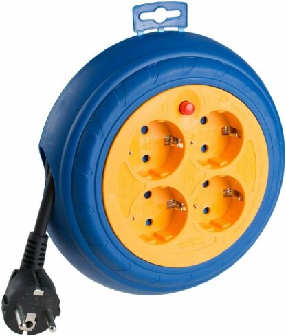 Enrollacable 3m 3200W Pequeño 18x5,5cm Térmico H05VV-F 3G1,5 mm²