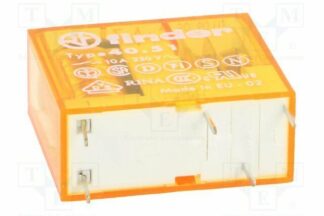 FINDER Relé de corriente alterna 12V, 10A, 1ctos, 2+3 Pin, Paso 5mm