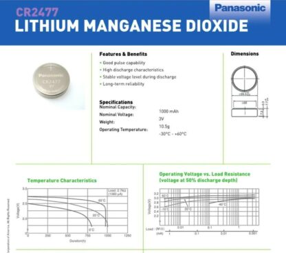 Pila Litio CR2477 CR-2477 3V de Panasonic - Imagen 4