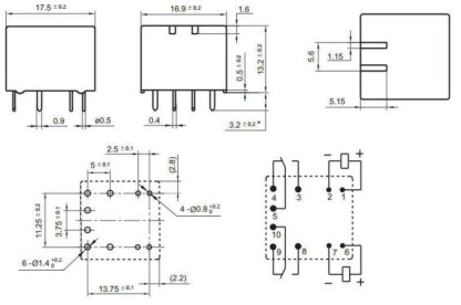 RELE 12VDC 25A 2ctos 10 pin 'Automoción' HFKD-012-2ZST 8010111002 - Imagen 4