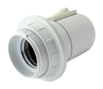 Portalámparas con Int.E27 Rosca y Arandela 4A/250V Blanco Electro DH