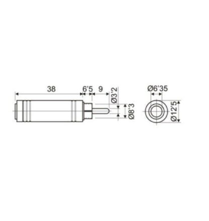 Adaptador RCA Macho a JACK 6,3 Hembra Mono - Imagen 2