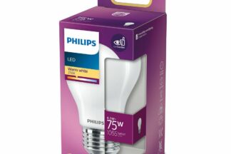 Bombilla Standard E27 Led PHILIPS, 8,5W, 360º, 827, 2700K (2 Unidades)