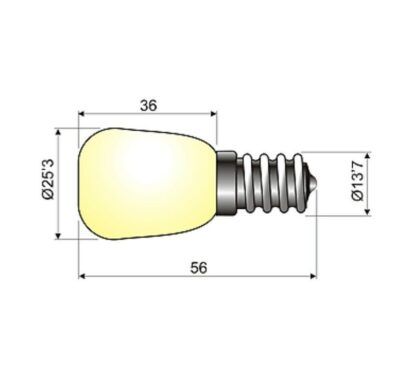 Bombilla de Filamento Rosca E14 230V 15W Frigorificos, etc. - Imagen 3