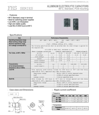 Condensador Electrolítico 68uF 400V 85ºC Ø22x26mm - Imagen 3