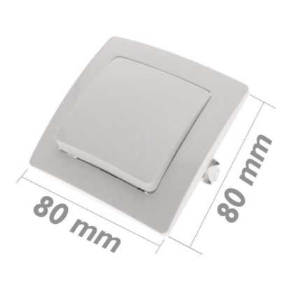 Interruptor/Conmutador Empotrable Lille Blanco 10A/250V 80x80x12mm - Imagen 2
