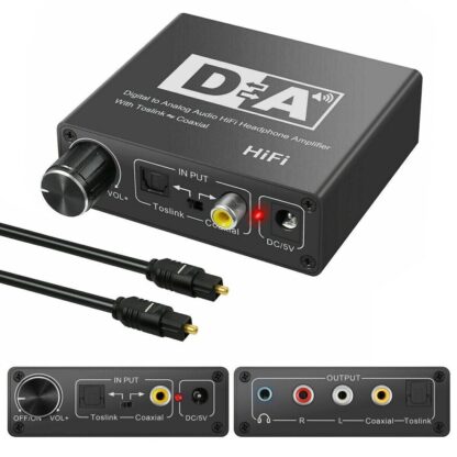 Convertidor Audio Digital IN - Analogico+Digital OUT + Auriculares