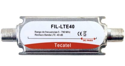 Filtro LTE (4G) conectores F, Atenuación 40dB, DC pass