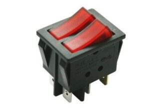 Interruptor doble tecla, luminoso rojo