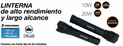 Linterna de alto rendimiento con zoom y largo alcance para exteriores - Imagen 2