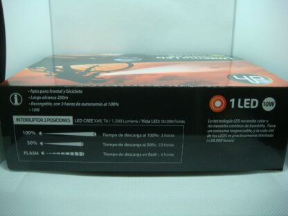 Linterna frontal LED recargable 10W 1200lm 250m - Imagen 5