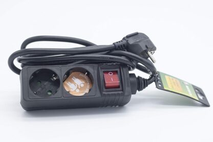 Base Múltiple 2 Tomas con Interruptor, Cable 1.5m Negra DH - Imagen 3