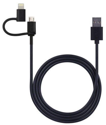CONEXION LIGHTNING iPhone + Cable MICRO-USB a MACHO USB 1m