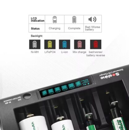 Cargador Universal LCD Profesional, Li-on Ni-Mh LiFePO4 - Imagen 4
