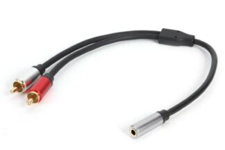 Conexión cable adaptador Jack 3,5mm hembra estéreo a 2 RCA macho 30cm