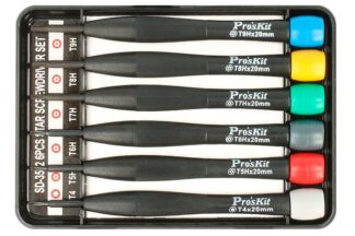 Juego destornilladores de precisión (6) TORX  T4, T5H, T6H, T7H, T8H, T9H x20mm